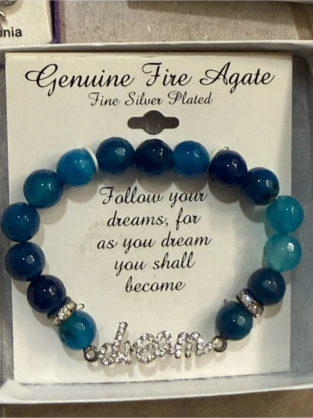 Kohl's Blue Agate 'Dream' Beaded Bracelet with Silver Accents